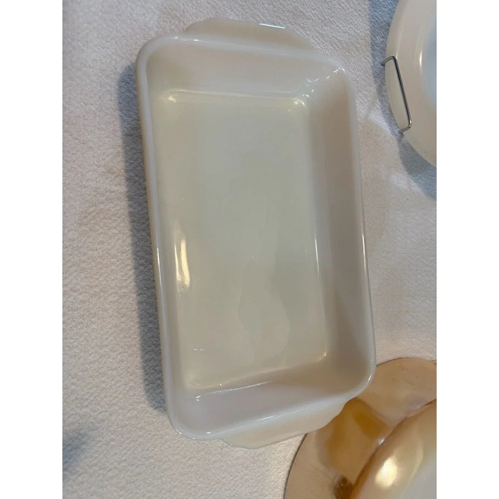 Vintage Anchor Hocking Fire-King Peach Lustre 3-Piece Baking Dish Set